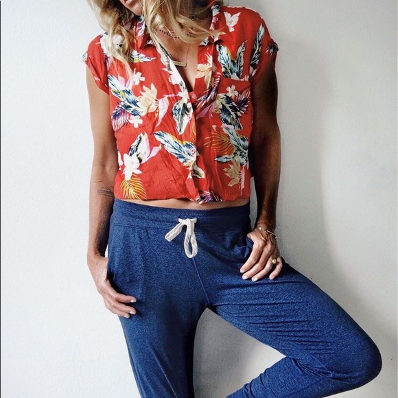 Billabong Vintage Tropical Hawaiian Tunic Button Down Shirt - Picture 3 of 3